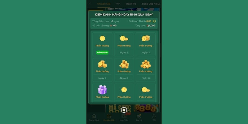 Điểm danh mỗi ngày - Khuyến mãi HB88 hot